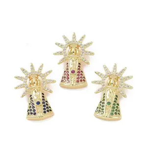 Brass Micro Pave Cubic Zirconia Pendants