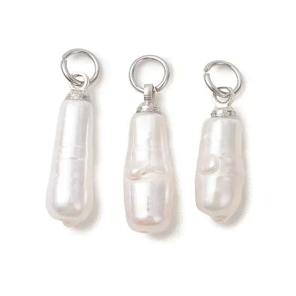 Natural Baroque Keshi Pearl Pendants