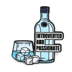 Vodka INTROVERTED AND PASSIONATE Enamel Brooches