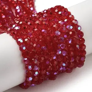 Electroplate Transparent Glass Beads Strands