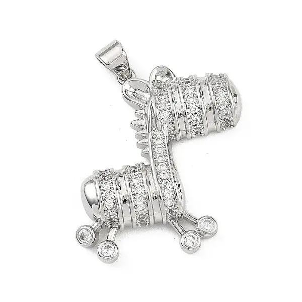 Brass Micro Pave Clear Cubic Zirconia Pendants