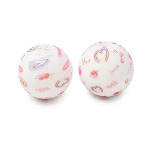 Food Grade Eco-Friendly Printed Silicone Beads