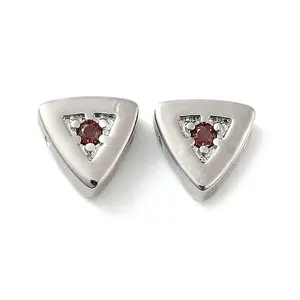 Real Platinum Plated Brass Micro Pave Cubic Zirconia Bead