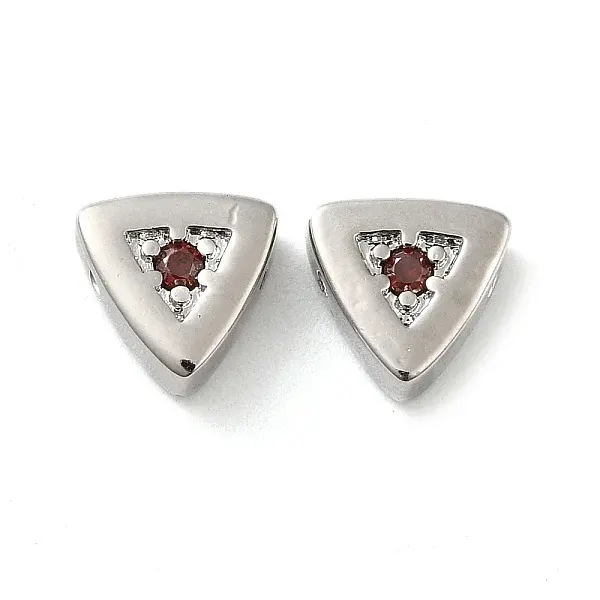 Real Platinum Plated Brass Micro Pave Cubic Zirconia Bead