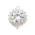 925 Sterling Silver Clear Cubic Zirconia Connector Charms