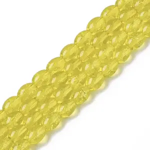 Transparent Crackle Glass Beads Strands