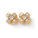 Brass Micro Pave Clear Cubic  Zirconia Beads