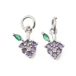 Brass Micro Pave Cubic Zirconia Charms