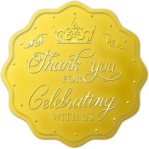 Plastic Self Adhesive Gold Foil Embossed Stickers