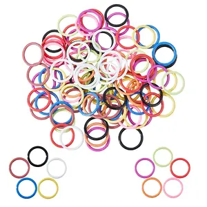 100Pcs 10 Colors Baking Painted Iron Stitch Markers Rings