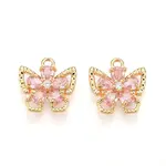 Brass Micro Pave Cubic Zirconia Charms