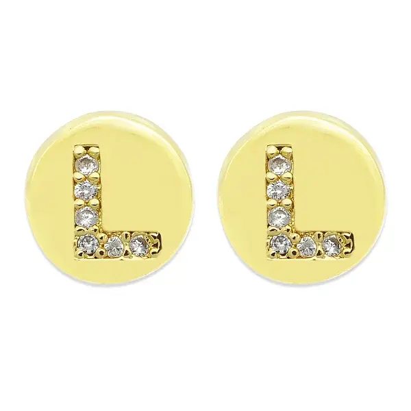 Brass Micro Pave Clear Cubic Zirconia Beads