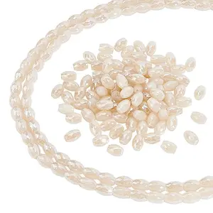 2 Strands Electroplate Glass Beads Strands