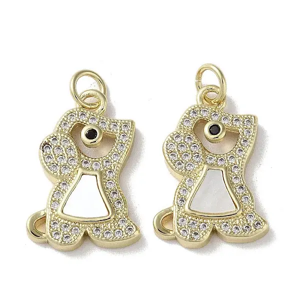 Brass Micro Pave Cubic Zirconia Pendants