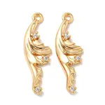 Brass Micro Pave Clear Cubic Zirconia Pendants