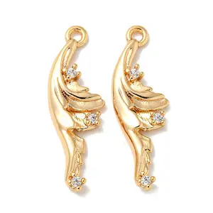 Brass Micro Pave Clear Cubic Zirconia Pendants