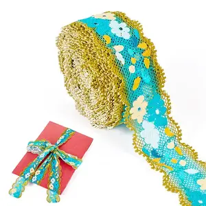6M Polyester Flower Embroidery Lace Ribbon