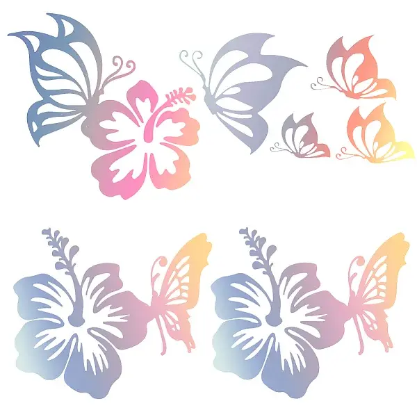 9Pcs 3 Styles PET Adhesive Waterproof Stickers