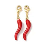 Hot Pepper Brass Enamel Pendant Decorations