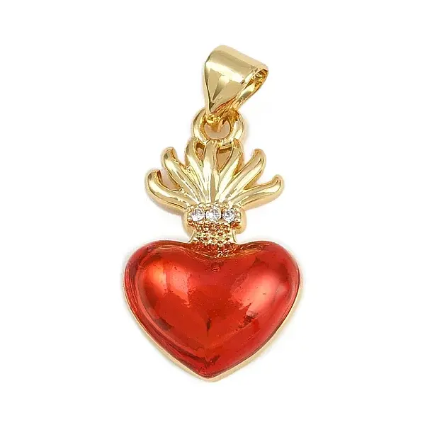 Brass Micro Pave Clear Cubic Zirconia Pendants