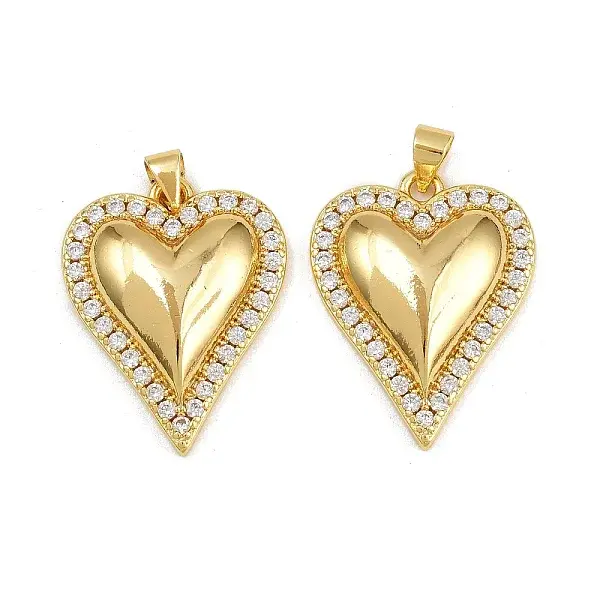 Brass Micro Pave Cubic Zirconia Pendants