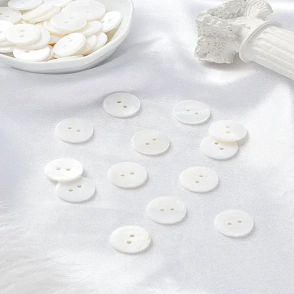 50Pcs Natural Shell Buttons