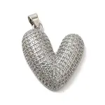 Rack Plating Brass Micro Pave Clear Cubic Zirconia Pendants