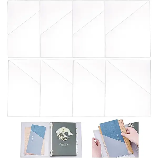 8Pcs 2 Styles Transparent PVC Plastic Self-Adhesive Bags
