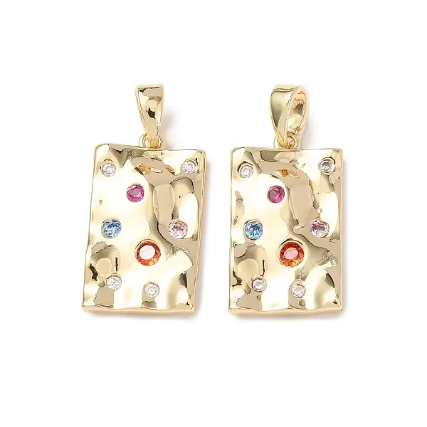 Brass Micro Pave Cubic Zirconia Pendants