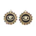 304 Stainless Steel Enamel Glass Pendants