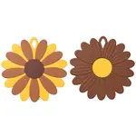 2Pcs 2 Style Flower Silicone Hot Pads