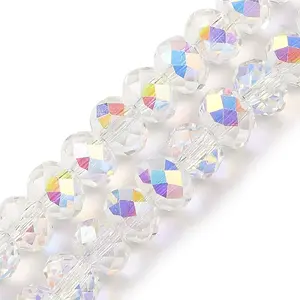 AB Color Plated Transparent Electroplate Beads Strands
