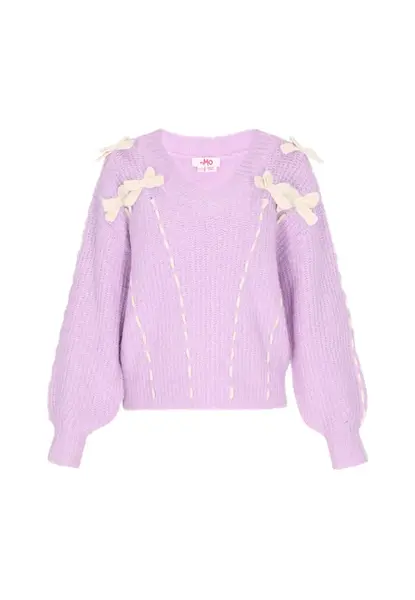 MYMO Oversize sveter  slivková / prírodná biela