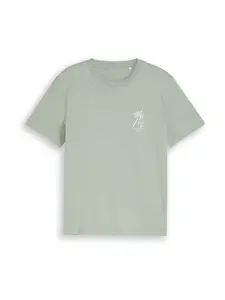 TOM TAILOR DENIM Tričko  zelená / biela