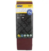 Brusné pásy, zrnitost A60, rozměr 75 x 533 mm, balení 3 kusy - MAGG 020006 Zrnitost: A60