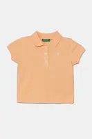 Dětské polo tričko United Colors of Benetton oranžová barva, s límečkem, 3WG9G300A