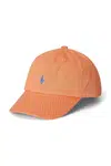 Dětská bavlněná kšiltovka Polo Ralph Lauren oranžová barva, s aplikací, 322785653065