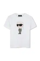 Dětské bavlněné tričko Karl Lagerfeld bílá barva, s potiskem, Z30437