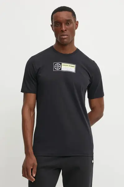 Tričko Under Armour černá barva, s potiskem, 1390187