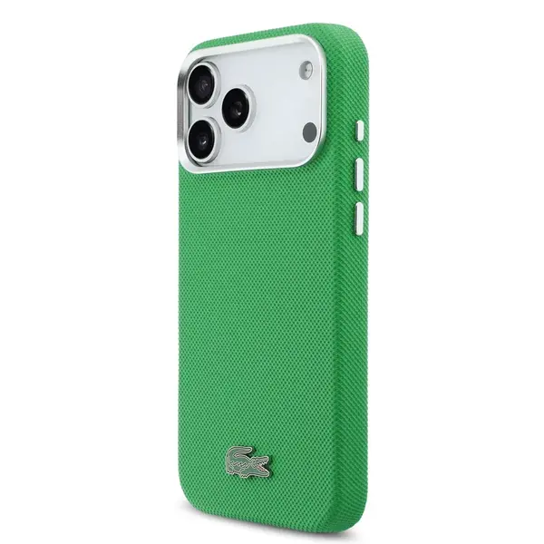 Lacoste PVC Iconic Petit Pique Metal Logo MagSafe Zadní Kryt pro iPhone 17 Pro Max Green