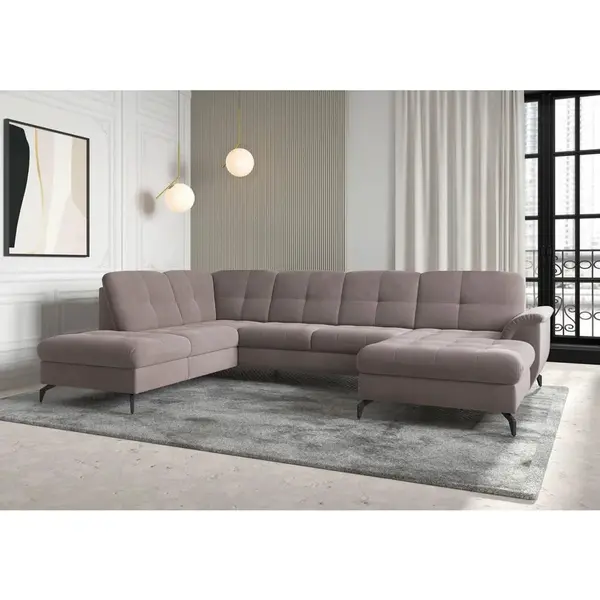 Sit & More SEDACÍ SOUPRAVA, textil, šedohnědá