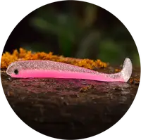 Redbass gumová nástraha ripper swimmer slim pink g uv - s 70 mm glow