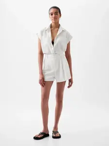 Krémové dámske ľanové kraťasy GAP