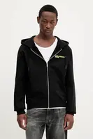 Bavlněná mikina Karl Lagerfeld Jeans pánská, černá barva, s kapucí, s potiskem, A3M20030