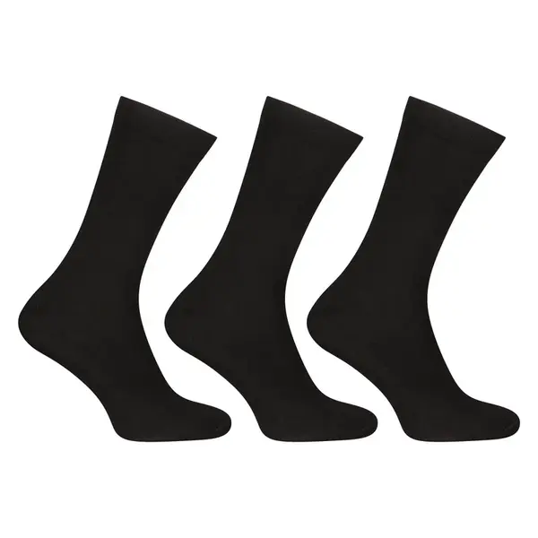Nedeto 3PACK ponožky vysoké bambusové černé (3PBV01) S