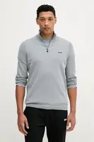 Bavlněný svetr BOSS Green K_Ever-X QZ modrá barva, s golfem, 50541965