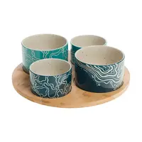 Sada servírovacích misek s podšálkem home & lifestyle 12 x 30 x 30 cm 4-pack modrá barva