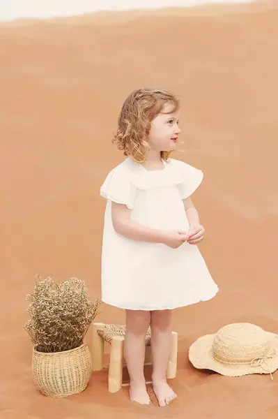 Dětské bavlněné šaty Tartine et Chocolat béžová barva, mini, CA30231