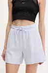 Kraťasy Puma dámské, modrá barva, hladké, high waist, 685062