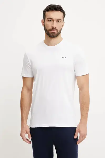 Bavlněné tričko Fila Laas bílá barva, s potiskem, FAM0874